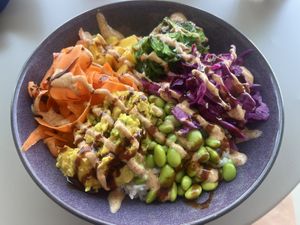 Delicious poke bowl and so beautifully presented!  at Kafe 5999 in Willemstad