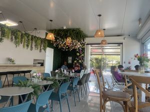 Beautiful, minimal interior  at Kafe 5999 in Willemstad