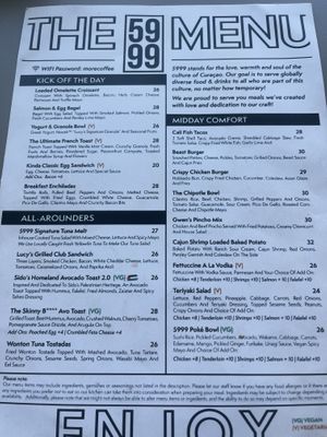 Vegan options  clearly marked  at Kafe 5999 in Willemstad