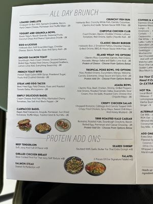 Menu  at Kafe 5999 in Willemstad