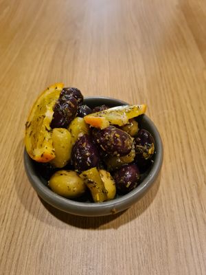 Marinated olives. at Mangosteen in Portsmouth
