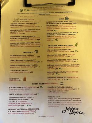 Have one side of the menu. Forgot the other side sorry😄 at Maria Lisboa in Malaga