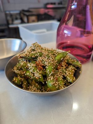Spicy edamame at Hello Beasty in Auckland