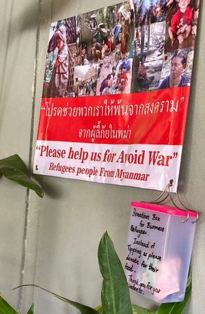 Donation box  at Pait Tine Taung in Koh Phangan