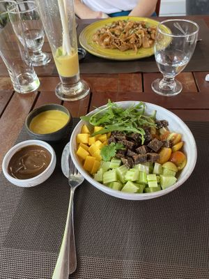 Primavera bowl with mango dressing and balsamic dressing  at HeyBong - The Healthy Secrets  in Siem Reap