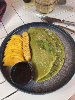 Pandan pancakes  at HeyBong - The Healthy Secrets  in Siem Reap