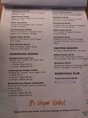 Menu  at HeyBong - The Healthy Secrets  in Siem Reap