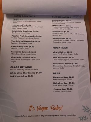 Menu  at HeyBong - The Healthy Secrets  in Siem Reap