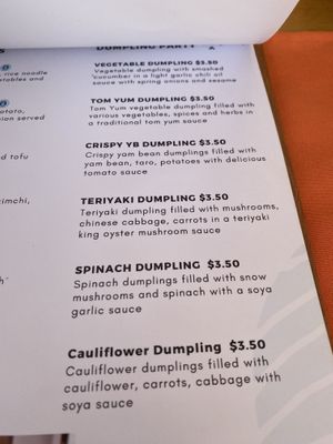 dumplings menu  at HeyBong - The Healthy Secrets  in Siem Reap