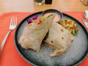 Mushroom gyros wrap, very tasty at HeyBong - The Healthy Secrets  in Siem Reap