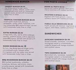 Menu 5 of 7 - Burgers, pasta and sandwiches  at HeyBong - The Healthy Secrets  in Siem Reap