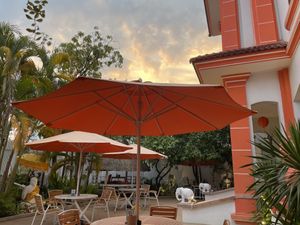 The garden setting is a very peaceful place to sit  at HeyBong - The Healthy Secrets  in Siem Reap