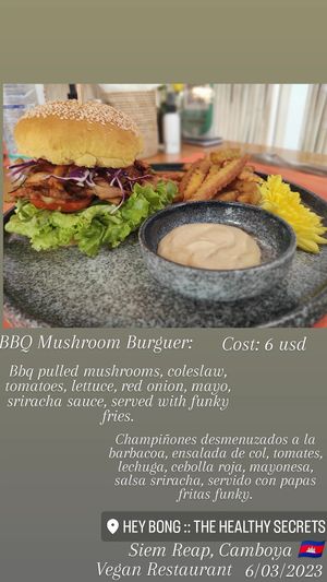 BBQ Mushroom Burger at HeyBong - The Healthy Secrets  in Siem Reap
