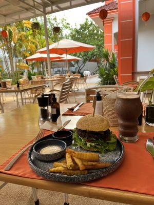 Burger, needed more fries though   at HeyBong - The Healthy Secrets  in Siem Reap