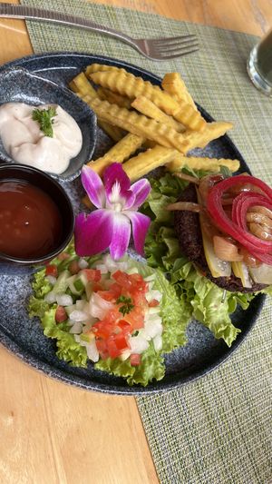 No bun burger, soo tasty!!  at HeyBong - The Healthy Secrets  in Siem Reap