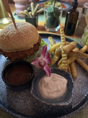 Tropical burger this was sooooo good!!  at HeyBong - The Healthy Secrets  in Siem Reap