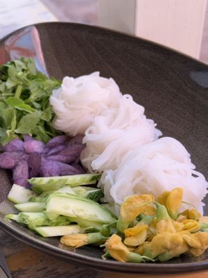 Num Bahn Chok - Cambodian breakfast, comes with a soup/sauce  at HeyBong - The Healthy Secrets  in Siem Reap
