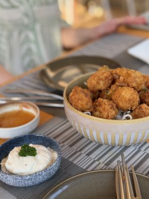 Cauliflower nuggets with garlicy aiolii  at HeyBong - The Healthy Secrets  in Siem Reap