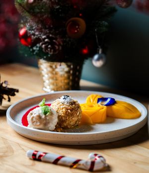 Ambok Balls
crispy banana - kafir lime ice cream
mango at HeyBong - The Healthy Secrets  in Siem Reap