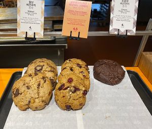 I really regret not getting the chocolate cookie!  Next time for sure.  They all look so good.   at Flour Artisan Bakery in Seoul