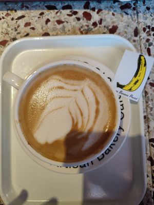 Vanilla latte with oatmilk at Flour Artisan Bakery in Seoul