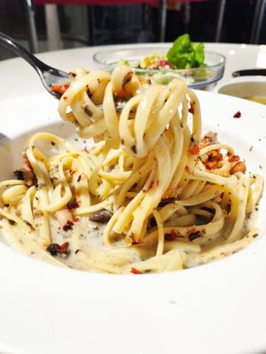 Truffle Mushroom Based Spaghetti  at Lian Xin - 莲芯膳坊 in Central Singapore