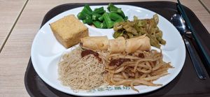 3 item plate with noodles at Lian Xin - 莲芯膳坊 in Central Singapore