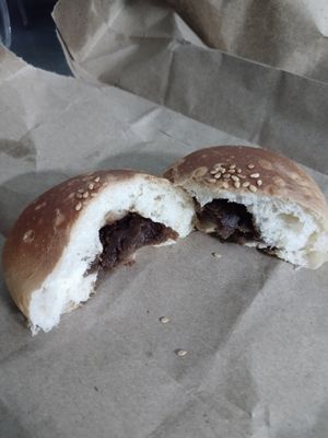 Red bean bun $1 at Lian Xin - 莲芯膳坊 in Central Singapore