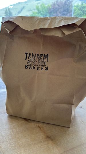 Take away packaging  at Tandem Bakery & Cafe in Missoula