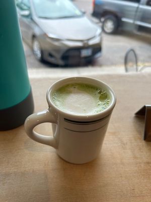 Lovely matcha latte at Tandem Bakery & Cafe in Missoula