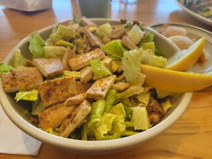 Large Caesar salad with grilled tofu at Tandem Bakery & Cafe in Missoula