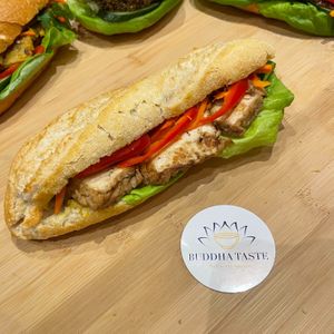 BM7. Tofu Classic
Marinated Tofu, Homemade Curry Sause, Pickled Salad, Coriander, Mild Red Chilli, Lettuce. 
Demi Baguette 
 at BUDDHA TASTE in South East London