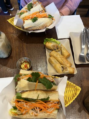 Bánh mì and vegan spring rolls  at BUDDHA TASTE in South East London