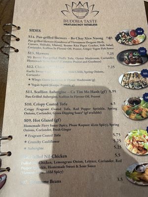 Menu marks egg or dairy and gluten for each dish, staff are also very knowledgeable   at BUDDHA TASTE in South East London