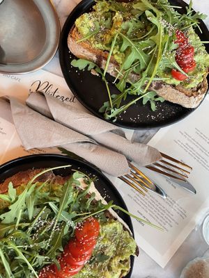 Avocado Mash on Toasted Sour Dough   at Bio Cafe Blütezeit in Vienna