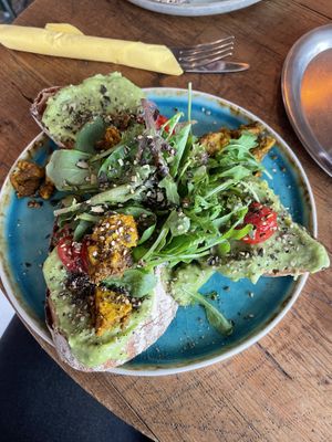 Vegan toasted sandwich with tofu  at Bio Cafe Blütezeit in Vienna