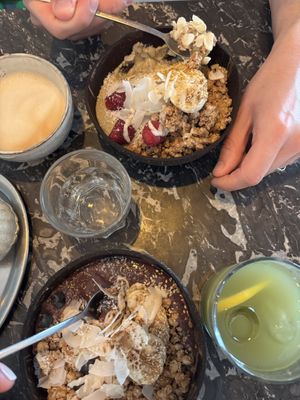 Acai Bowl + Matcha Banana Bowl   at Bio Cafe Blütezeit in Vienna
