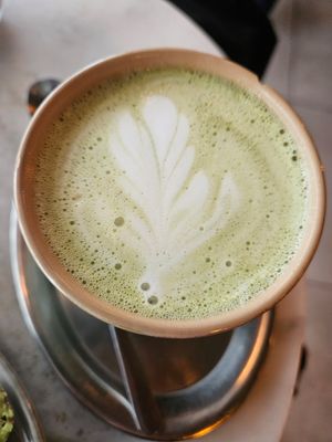 Soy Matcha Latte at Bio Cafe Blütezeit in Vienna