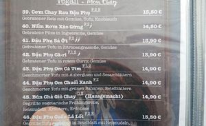 Vegan menu section at Coconut Bowl in Munich