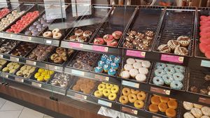 Donuts (not all vegan, only the ones with vegan logo) at Dunkin’ in Innsbruck