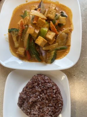 Evil Curry with tofu and brown rice 🤤  at Thai Orchid in Stroudsburg