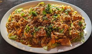 Bangkok Tangy Sesame Noodle at Stickers Asian Cafe in Portland