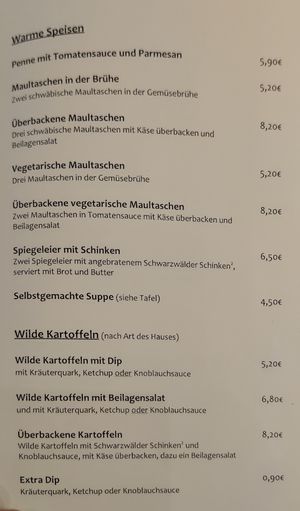 Menu at Forum 3 in Stuttgart