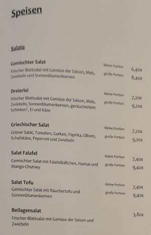 Menu salads at Forum 3 in Stuttgart
