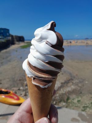 Vanilla & Chocolate Vegan Whippy at Parade Stores in Perranporth