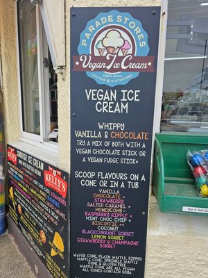 Menu. at Parade Stores in Perranporth