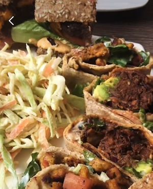 Also with coleslaw   at Elysian Plant Based Kitchen Bar in Limassol