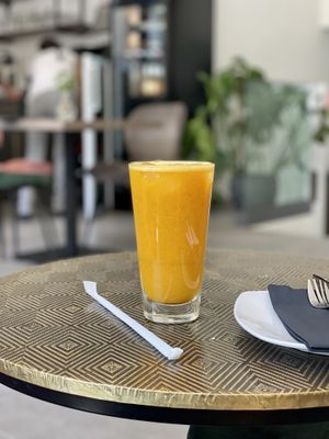 Spiced immune booster juice  at Elysian Plant Based Kitchen Bar in Limassol
