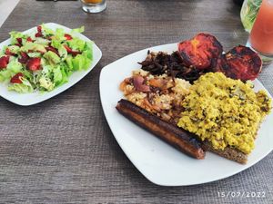 Big brunch...my favorite at Elysian Plant Based Kitchen Bar in Limassol