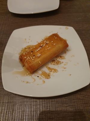 Cheese in filo pastry  at Elysian Plant Based Kitchen Bar in Limassol